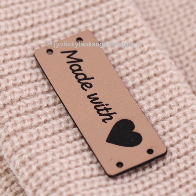 Keinonahkamerkki Handmade with VAAKA beige