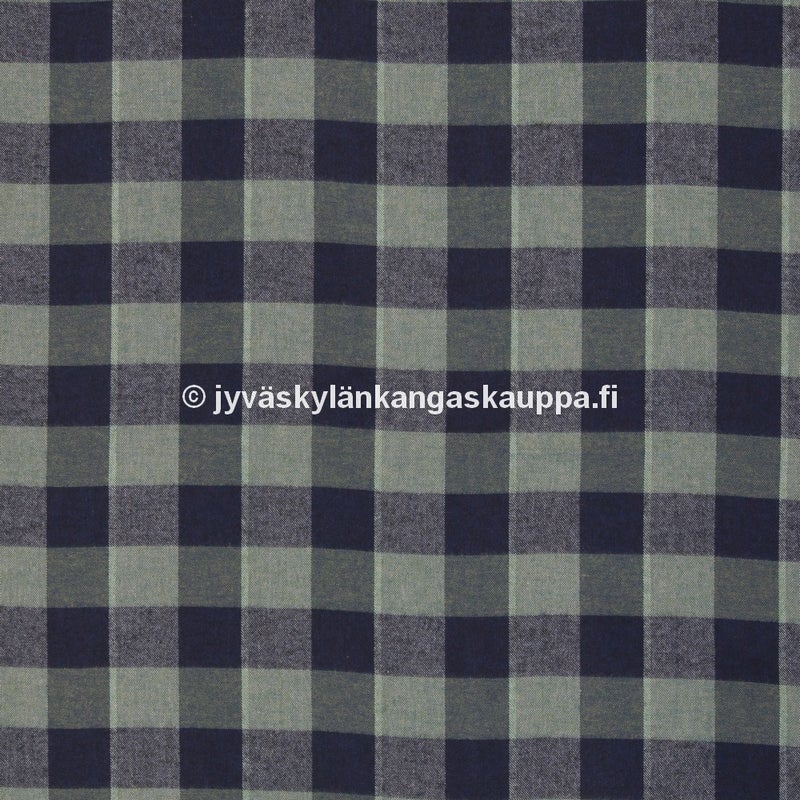 Kevyt Flanelli Ruutu Sini-Vihre&auml;
