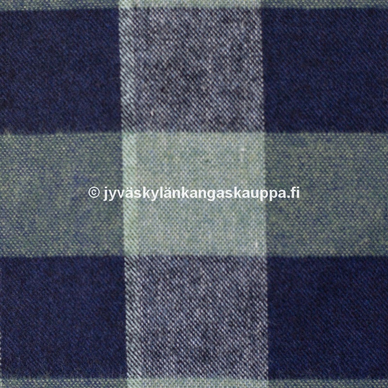 Kevyt Flanelli Ruutu Sini-Vihre&auml;