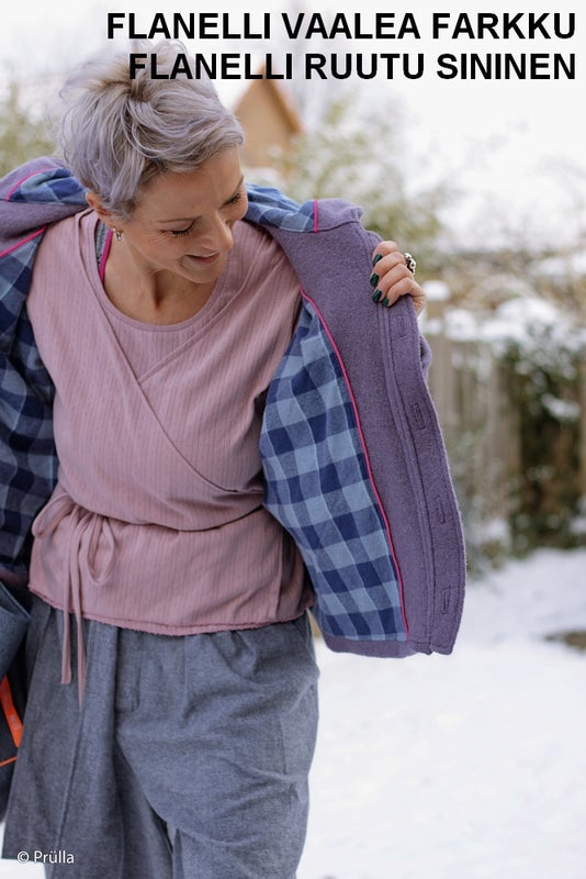 Kevyt Flanelli Ruutu Sininen