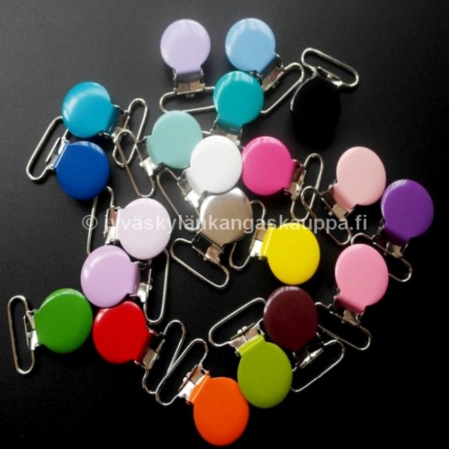 V&auml;rillinen tuttinauhan klipsi