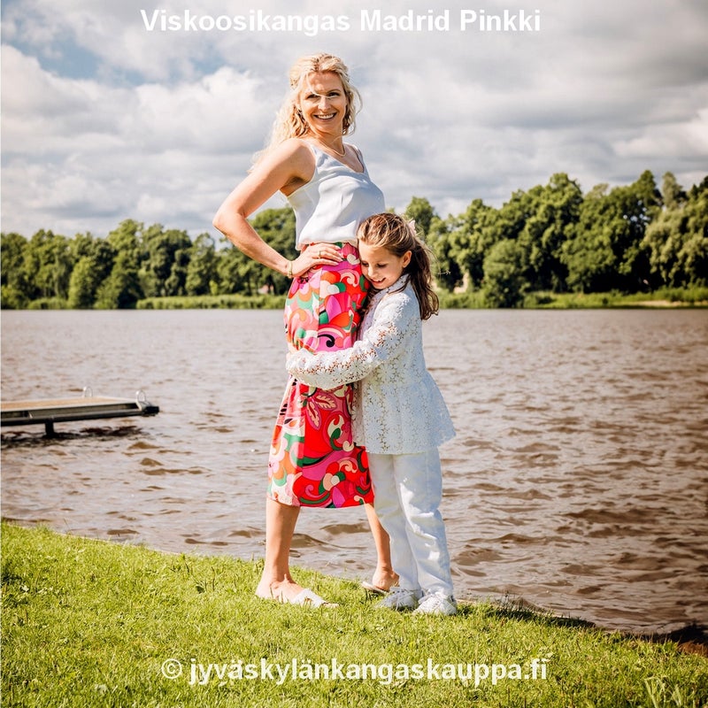 Viskoosikangas Madrid Pinkki