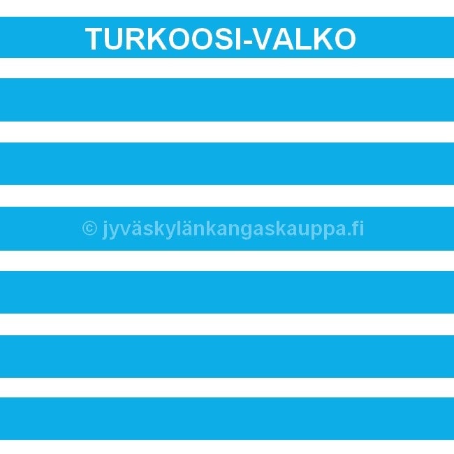 Trikoo kangas Raidat TURKOOSI (1,5m valmispala)pahvin&ouml;yt&auml;&auml;