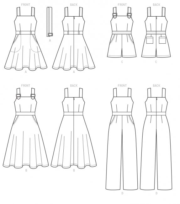 McCALL&acute;s kaava M7626 nuorekkaat mekot ja housupuvut