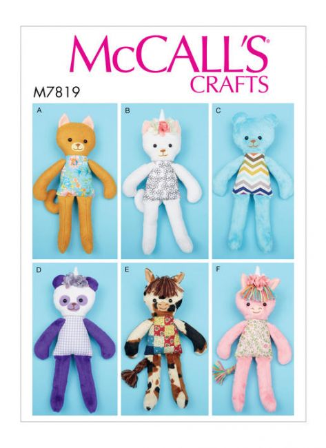 McCALL&acute;s kaava M7819 Soft Toy Animals
