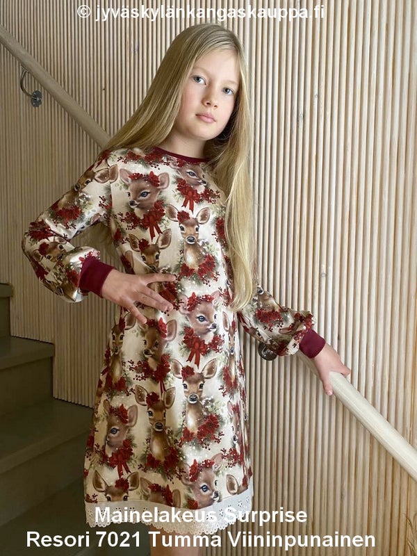 Mainelakeus Surprise sek&auml; Resori 7021 Tumma Viininpunainen