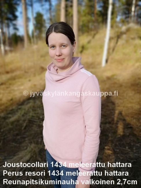 Reunapitsikuminauha valkoinen 2,7cm sek&auml; 1434 MELEERATTU HATTARA: Joustocollege, Harjattu Joustocollege (Talvitrikoo), Perus resori