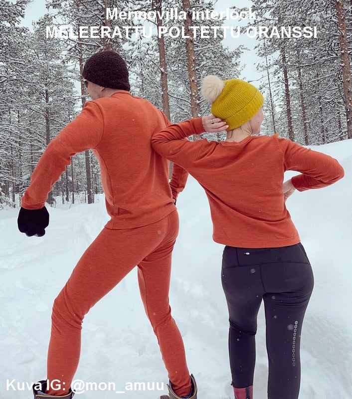 Merinovilla interlock mulesing vapaa MELEERATTU POLTETTU ORANSSI