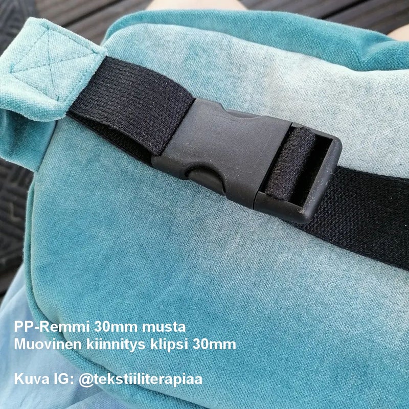 PP-Remmi 30mm musta sek&auml; Muovinen kiinnitys klipsi 30mm