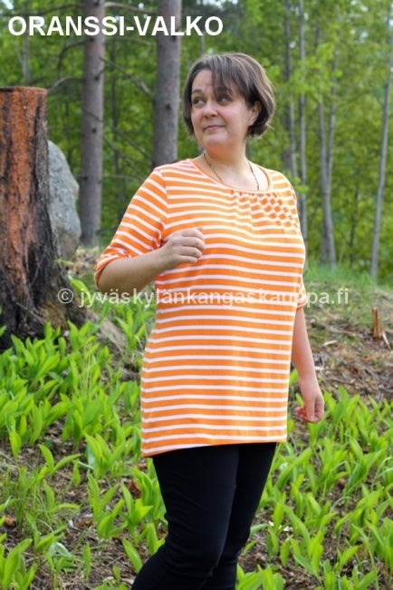 Trikoo kangas Raidat TURKOOSI (1,5m valmispala)pahvin&ouml;yt&auml;&auml;