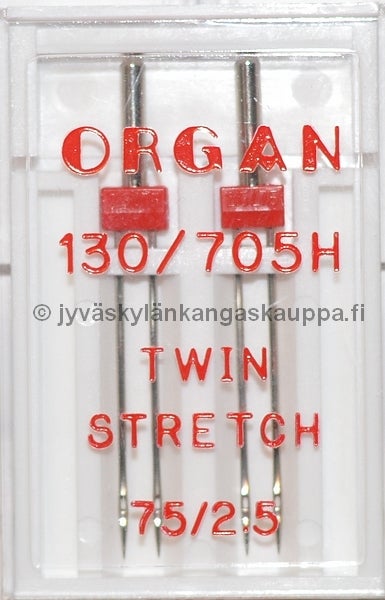 ORGAN kaksoisneula TWIN STRETCH 75/2,5 2kpl