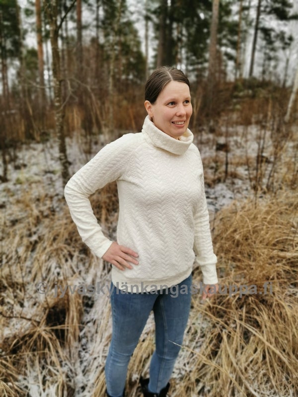 Palmikkoneulos LUONNONVALKOINEN