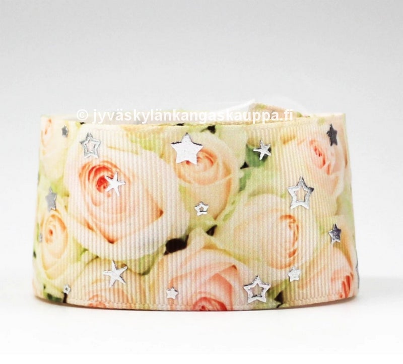 Koristenauha Pastelli Ruusut Glitter