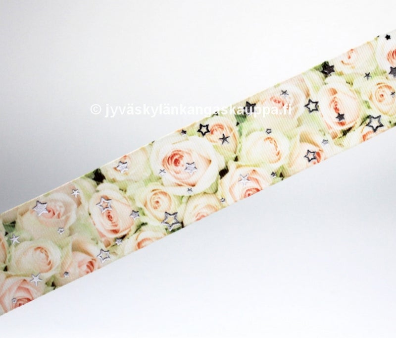 Koristenauha Pastelli Ruusut Glitter