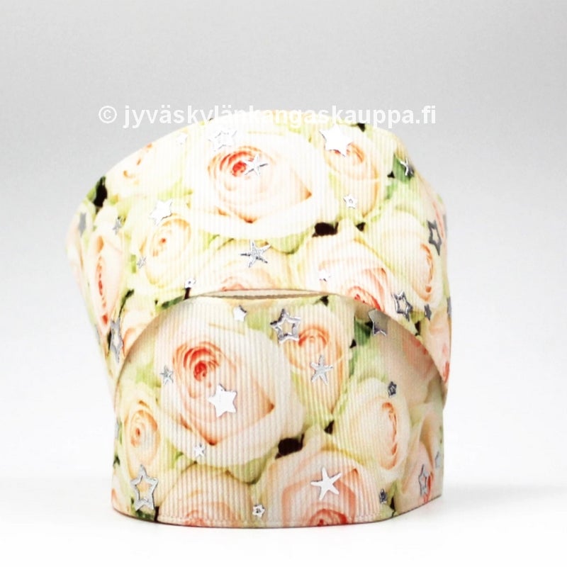 Koristenauha Pastelli Ruusut Glitter