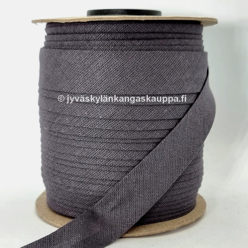 Puuvillavinonauna 18mm Tummanharmaa