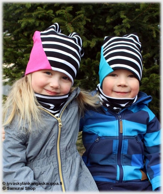 Trikoo kangas Raidat TURKOOSI (1,5m valmispala)pahvin&ouml;yt&auml;&auml;