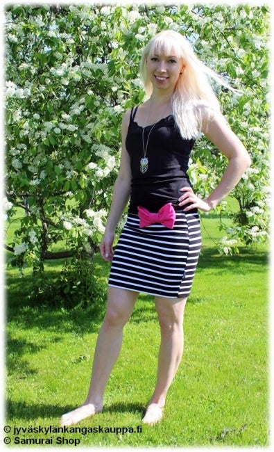 Trikoo kangas Raidat TURKOOSI (1,5m valmispala)pahvin&ouml;yt&auml;&auml;