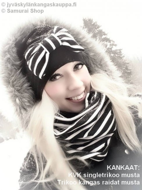 Trikoo kangas Raidat TURKOOSI (1,5m valmispala)pahvin&ouml;yt&auml;&auml;