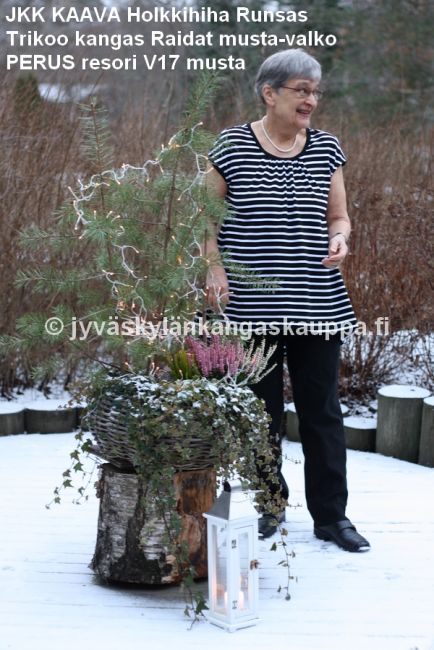 Trikoo kangas Raidat TURKOOSI (1,5m valmispala)pahvin&ouml;yt&auml;&auml;