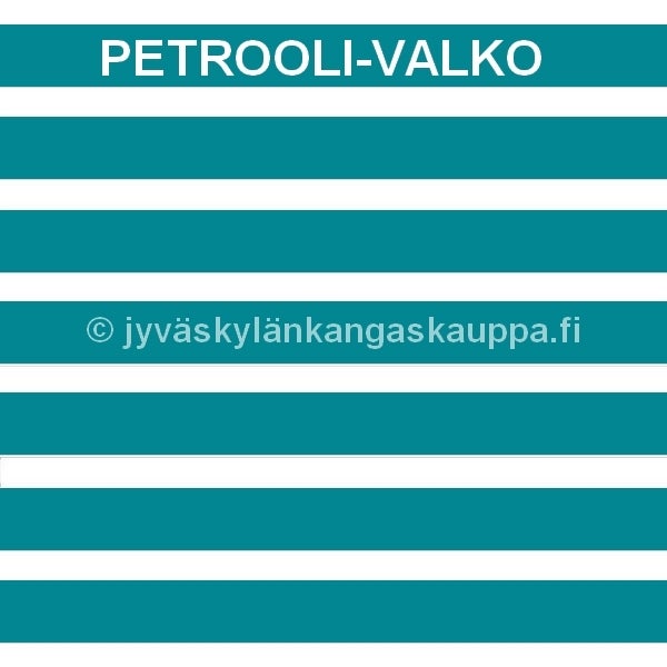 Trikoo kangas Raidat TURKOOSI (1,5m valmispala)pahvin&ouml;yt&auml;&auml;