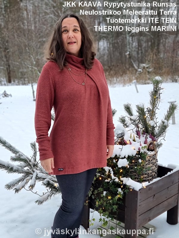 JKK KAAVA Rypytystunika Runsas; Neulostrikoo Meleerattu Terra; Tuotemerkki ITE TEIN; THERMO leggins MARIINI