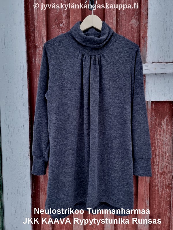 Neulostrikoo Tummanharmaa sek&auml; JKK KAAVA Rypytystunika Runsas