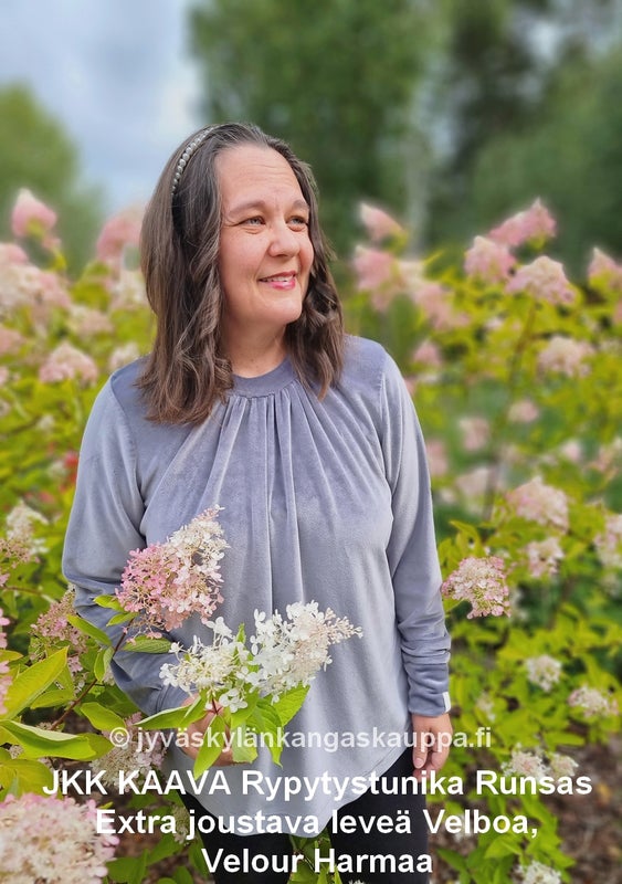 JKK KAAVA Rypytystunika sek&auml; Runsas Extra joustava leve&auml; Velboa, Velour Harmaa