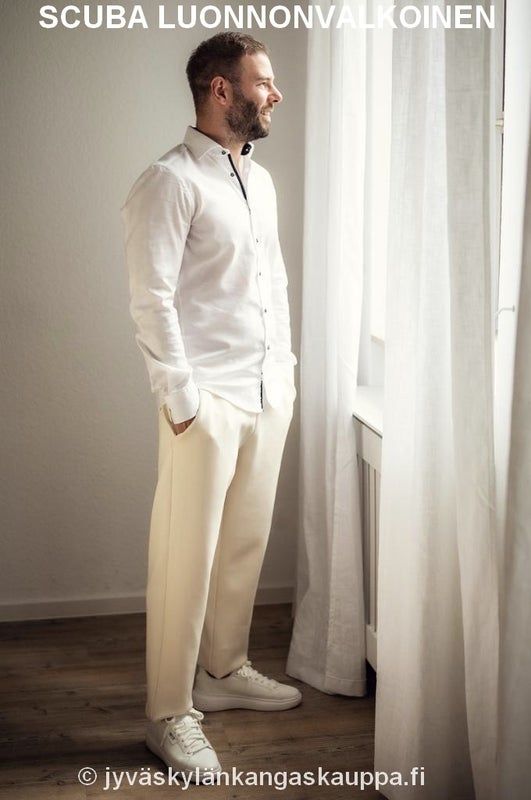 Joustava Scuba kangas Luonnonvalkoinen