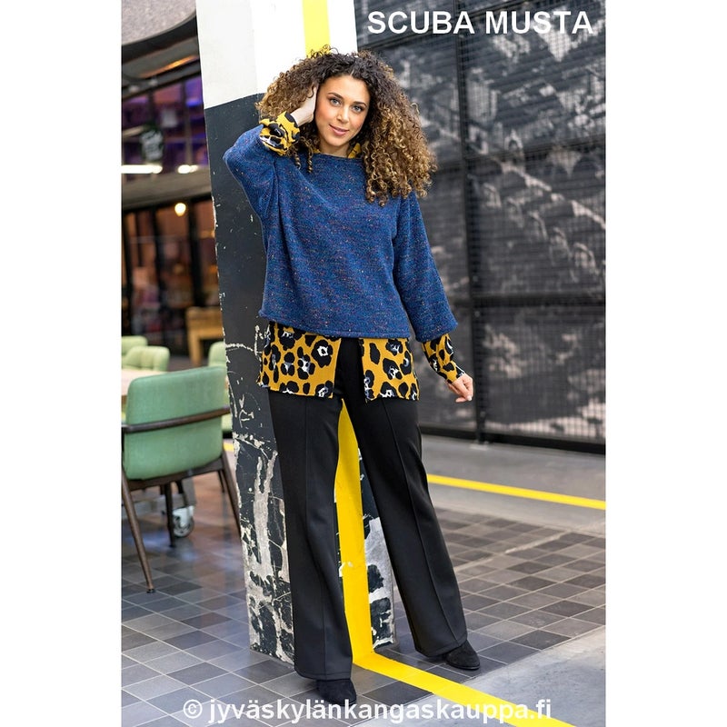 Joustava Scuba kangas Musta