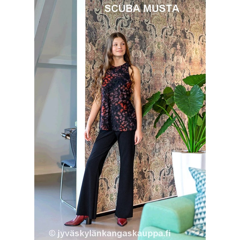 Joustava Scuba kangas Musta