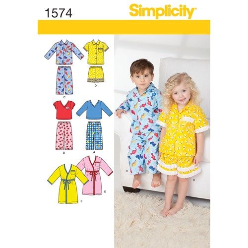 Simplicity kaava 1574 Toddler Loungewear and Robe