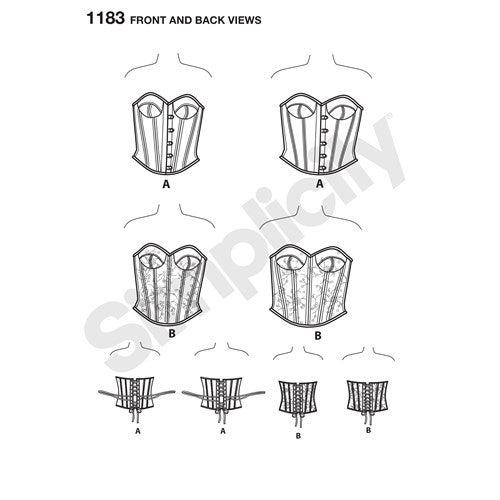 Simplicity kaava 1183 Misses and Plus Size Corsets