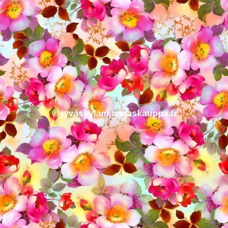 Digiprintti trikoo Summer Roses