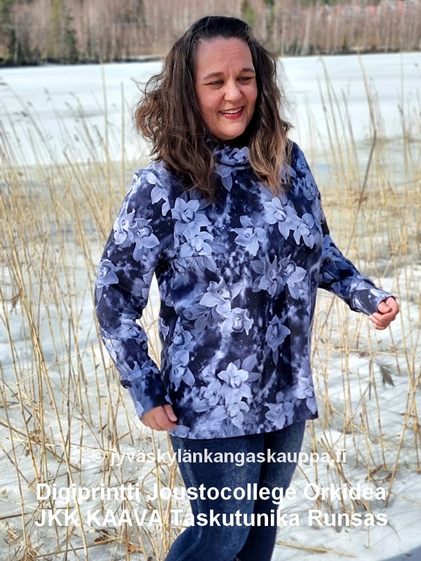 Digiprintti Joustocollege Orkidea sek&auml; JKK KAAVA Taskutunika Runsas