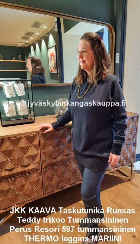 JKK KAAVA Taskutunika Runsas; Teddy trikoo Tummansininen; THERMO LEGGINS mariini; 597 tummansininen: Joustocollege, Harjattu Joustocollege (Talvitrikoo), Perus resori