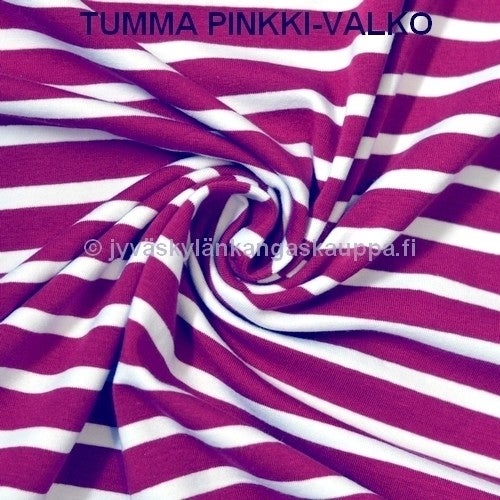 Trikoo kangas Raidat TURKOOSI (1,5m valmispala)pahvin&ouml;yt&auml;&auml;