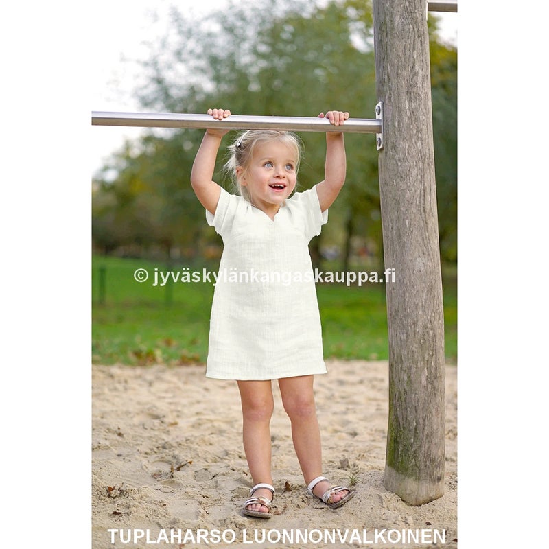 Double Gauze tuplaharsokangas Luonnonvalkoinen