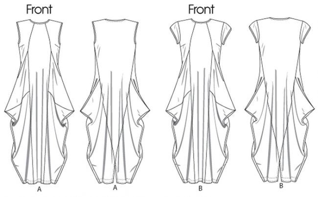 Vogue kaava V1234 SIDE-DRAPE DRESSES