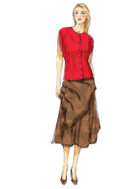 Vogue kaava V1333 BATWING BLOUSE AND TUCKED SKIRT
