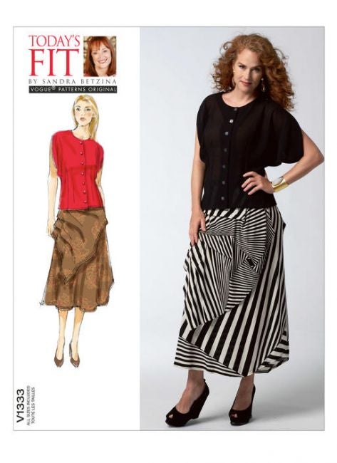 Vogue kaava V1333 BATWING BLOUSE AND TUCKED SKIRT