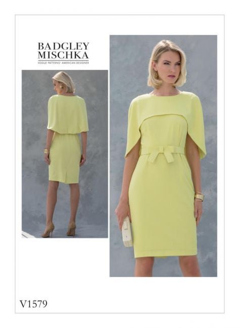 Vogue kaava V1579: designer juhlamekko hartiahuivilla