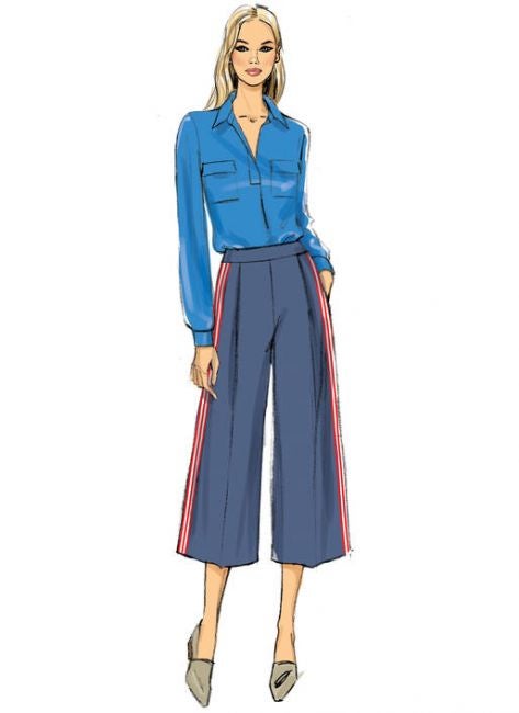 Vogue kaava V9302: leve&auml;lahkeiset housut