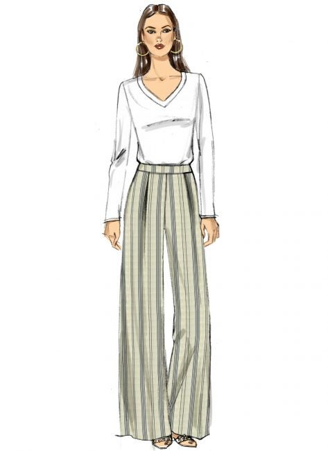 Vogue kaava V9302: leve&auml;lahkeiset housut