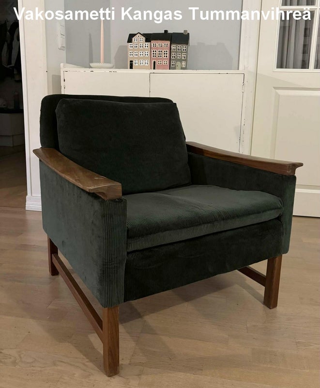 Vakosametti Kangas Tummanvihre&auml;