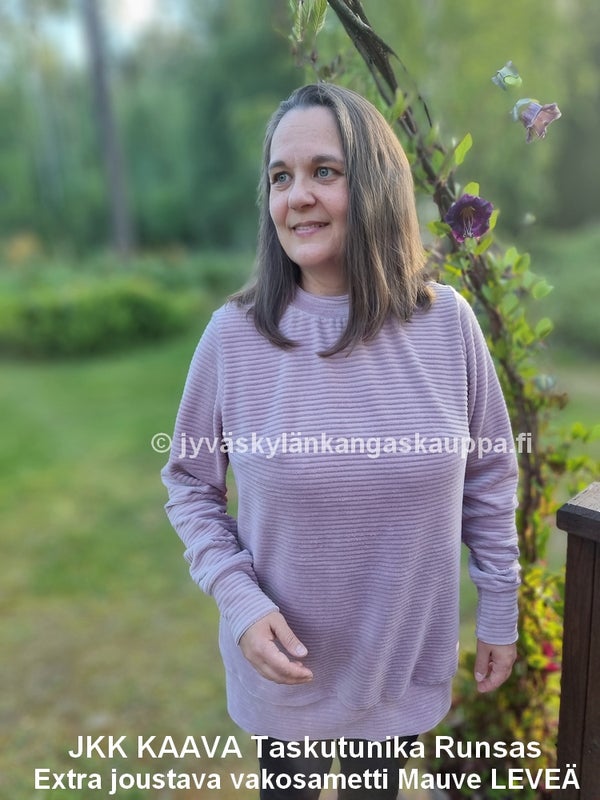 JKK KAAVA Taskutunika Runsas sek&auml; Extra joustava vakosametti Mauve LEVE&Auml;