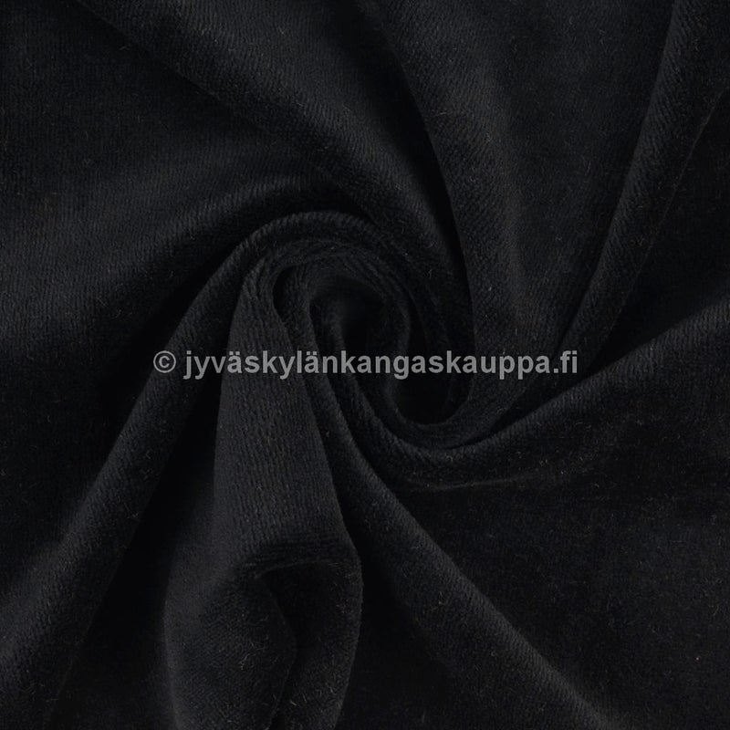 Velour kangas Musta