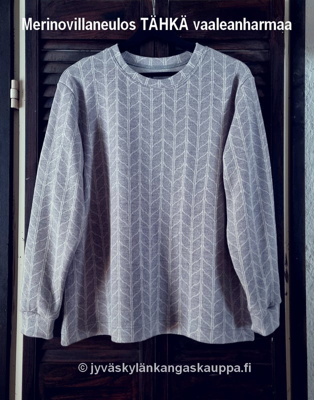 Merinovillaneulos T&Auml;HK&Auml; vaaleanharmaa