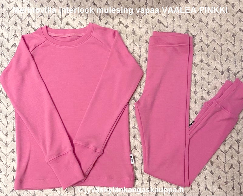 Merinovilla interlock mulesing vapaa VAALEA PINKKI