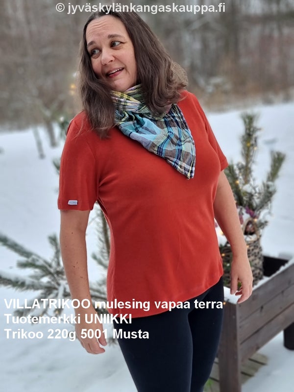 VILLATRIKOO mulesing vapaa terra ja Tuotemerkki UNIIKKI sek&auml; legginsit: Trikoo 220g 5001 Musta